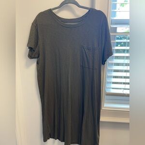 Roots Canada T-Shirt Dress, Large, Olive Green